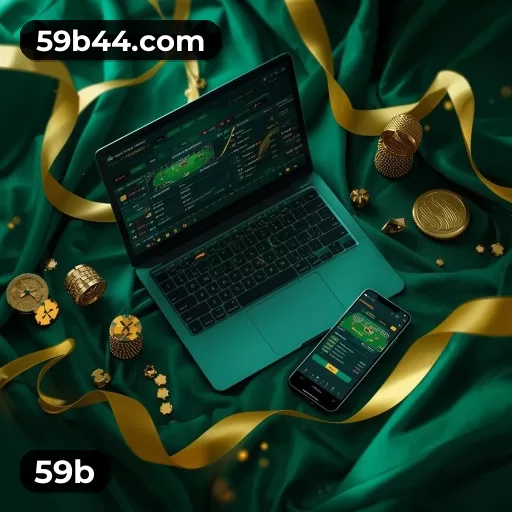 Imagem promocional da 59b mostrando a plataforma e suas vantagens