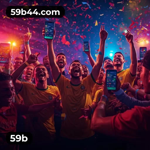 Imagem promocional da 59b apresentando a plataforma e seus recursos